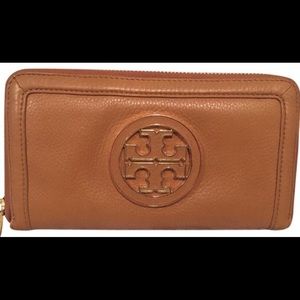 Tan Leather Tory Burch Wallet